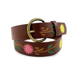 2134 Belts For Women Western Fashion Boho Embroidery Pu Leather Belt